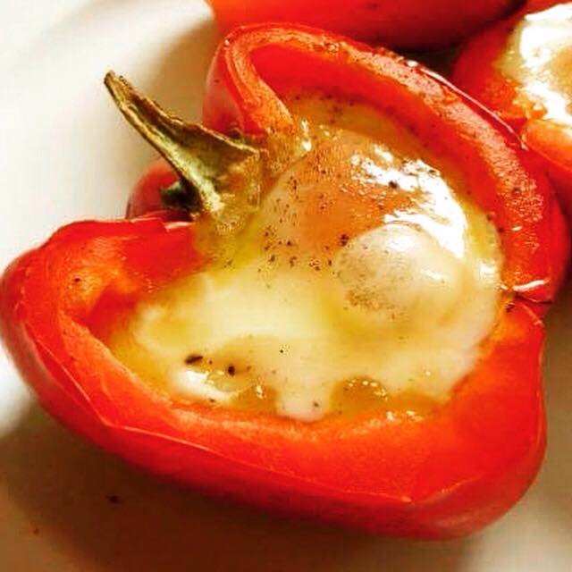 red pepper with a buble