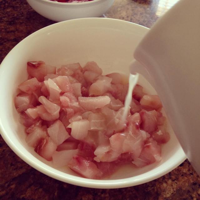 ceviche con jugo de limon, 2