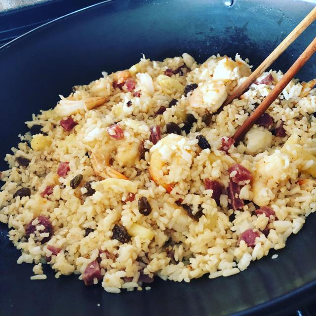 New pineapple rice, chopsticks