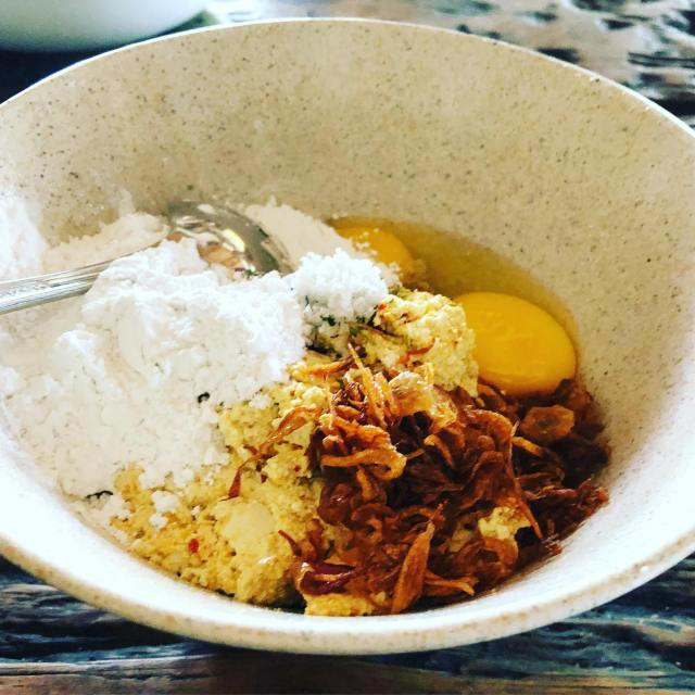 corn fritters with the egg