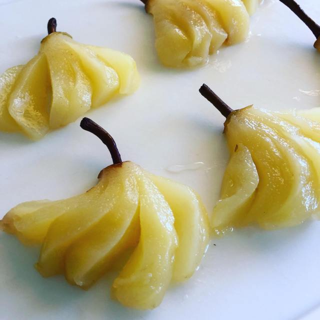 Pears cut in a fan feture 2